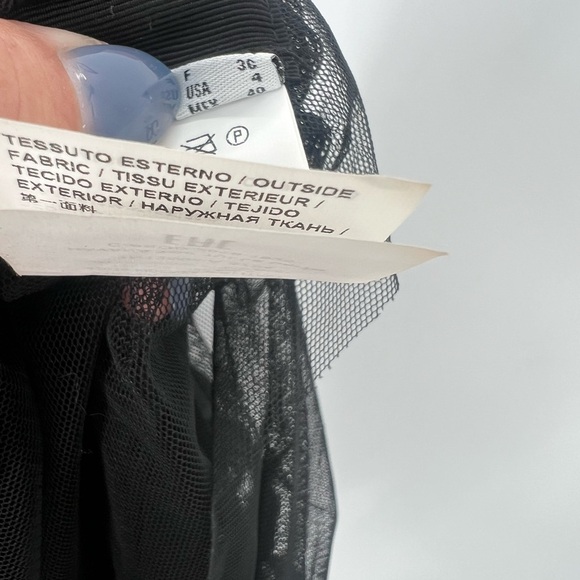 Pinko Black Tulle Sheer Overlay Romantic Goth Organza Top Blouse Vest - Picture 9 of 10